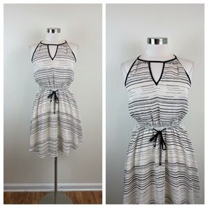 Banana Republic Cream Black Stripe Summer Dress New With Tag Women Size 2